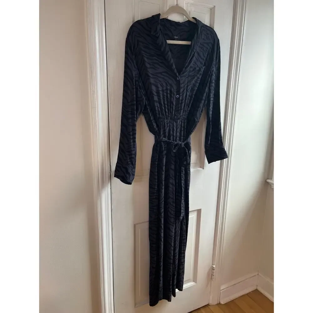 Rails Black Animal Print Jumpsuit L XL - Picture 3 of 7